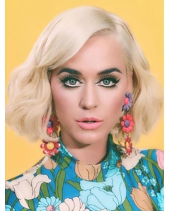 Wavy Platinum Blonde Lace Front Chin Length Bobs Katy Perry Wigs
