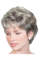 Flexibility Wavy Chin Length Synthetic Grey Wigs