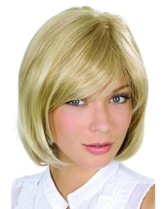 Gentle Blonde Wavy Chin Length Lace Wigs