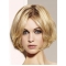 Preferential Blonde Wavy Chin Length Remy Human Lace Wigs For Cancer