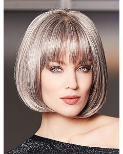 Chin Length Straight Platinum Blonde Monofilament Bobs High Quality Synthetic Wigs