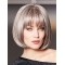 Chin Length Straight Platinum Blonde Monofilament Bobs High Quality Synthetic Wigs