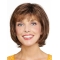 Chin Length Capless Brown Straight 10" Synthetic Medium Wigs For Women