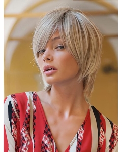 Monofilament 10" Straight Chin Length Human Hair Wigs