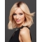 Chin Length Straight Monofilament Blonde Bobs Sleek Human Hair Wigs