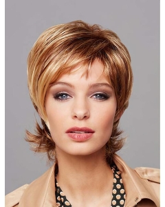 10" Blonde Chin Length Layered Straight Good Quality Synthetic Wigs