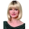 Synthetic 12" Straight Chin Length Platinum Blonde Ladies Bob Wigs