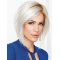 12" Chin Length Designed Capless Straight Grey Wigs