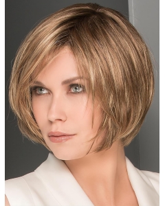 Straight 10" Chin Length Brown Bob Hand Tied Synthetic Wigs