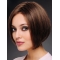 100% Hand-tied 10" Trendy Brown Bobs Human Hair Wigs