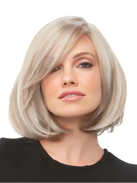Blonde 100% Hand-Tied 12" With Bangs New Synthetic Wigs