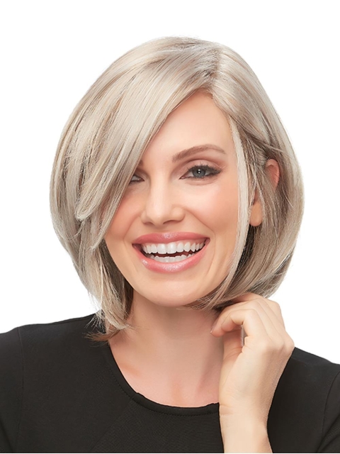 Blonde 100% Hand-Tied 12" With Bangs New Synthetic Wigs