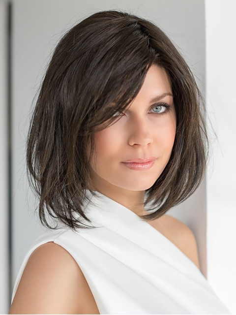 Brown 10" Straight Chin Length Bob Wigs