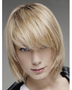 Traditiona Blonde Lace Front Chin Length Men Wigs