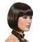 Fashion Black Straight Chin Length Synthetic Wigs