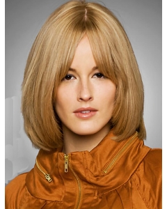 Blonde Chin Length Human Hair Bob Wigs