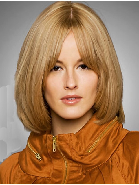 Blonde Chin Length Human Hair Bob Wigs