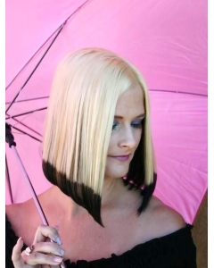 14" Straight Chin Length Full Lace Ombre Wigs