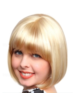 Bobs Suitable Blonde Straight Medium Wigs