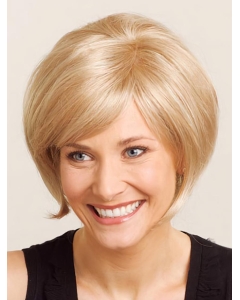 Pleasing Blonde Straight Chin Length Wigs