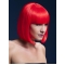 Bright Red Bobs With Neat Bangs Synthetic Wigs