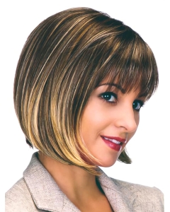 Modern Brown Straight Chin Length Bob Wigs