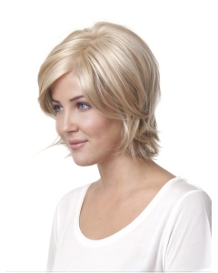 Sleek Blonde Straight Chin Length Monofilament Wigs