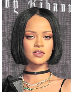 Black Straight 10" Bobs Rihanna Hair