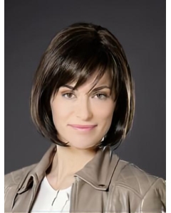 Monofilament Synthetic 10" Straight Brown Chin Length Bob Cut Wigs