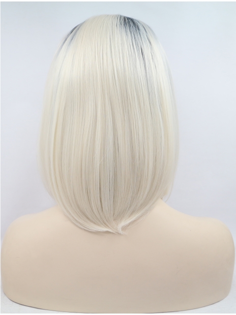 10" Straight Synthetic Ombre/2 Tone Bobs Chin Length Lace Front Wigs