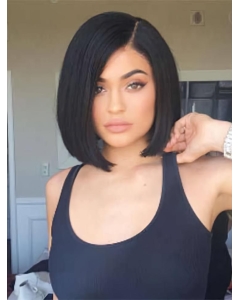 Bobs Remy Human Hair Black Capless Kylie Jenner Wigs