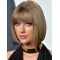 Capless Chin Length Blonde Straight Bobs Taylor Swift Wigs