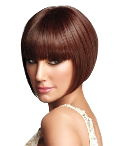 Popular Auburn Straight Chin Length Bob Wigs