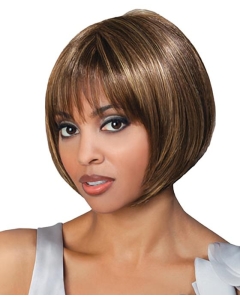 Best Brown Straight Chin Length African American Wigs