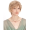 Blonde Monofilament Remy Human Hair Stylish Medium Wigs