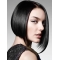 Designed Black Chin Length Human Hair Wigs