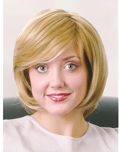 Great Blonde Straight Chin Length Monofilament Wigs