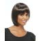 Refined Black Straight Chin Length African American Wigs