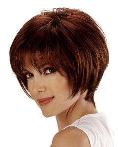 Auburn Lace Front Chin Length Remy Human Lace Wigs For Cancer