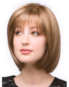 Easeful Blonde Monofilament Chin Length Wigs For Cancer
