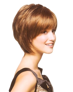 Fashionable Auburn Straight Chin Length Bob Wigs