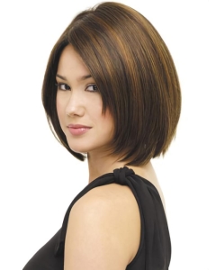 Great Brown Straight Chin Length Bob Wigs