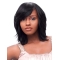 Black Straight Synthetic Medium Wigs