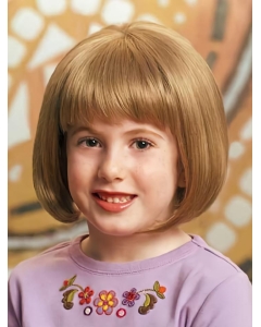 Modern Blonde Straight Chin Length Wigs For Cancer