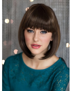Hairstyles Brown Straight Chin Length Bob Wigs