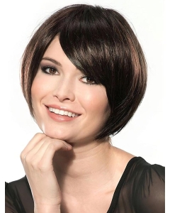 Comfortable Black Lace Front Chin Length Wigs
