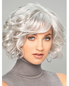 10" Chin Length Curly Capless Platinum Blonde Great Bob Wigs