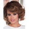Layered Remy Human Hair Brown Curly Handtied Wigs