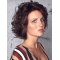 10" Curly Chin Length Brown Synthetic Layered 100% Hand-Tied Wigs