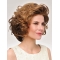Curly Chin Length Flexibility Synthetic Brown Monofilament Wigs